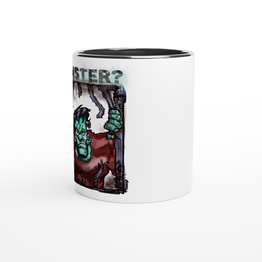 White 11oz Ceramic Mug with Color Inside | "Monsters" Series | Frankenstein! - Matou Canaille