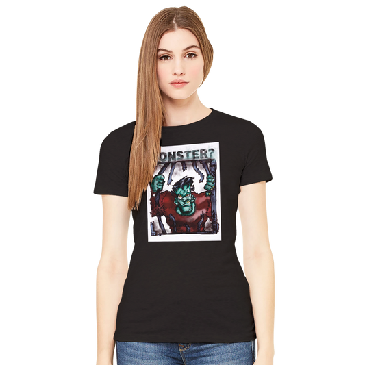 Premium Womens Crewneck T-shirt | "Monsters" Series | Frankenstein! - Matou Canaille