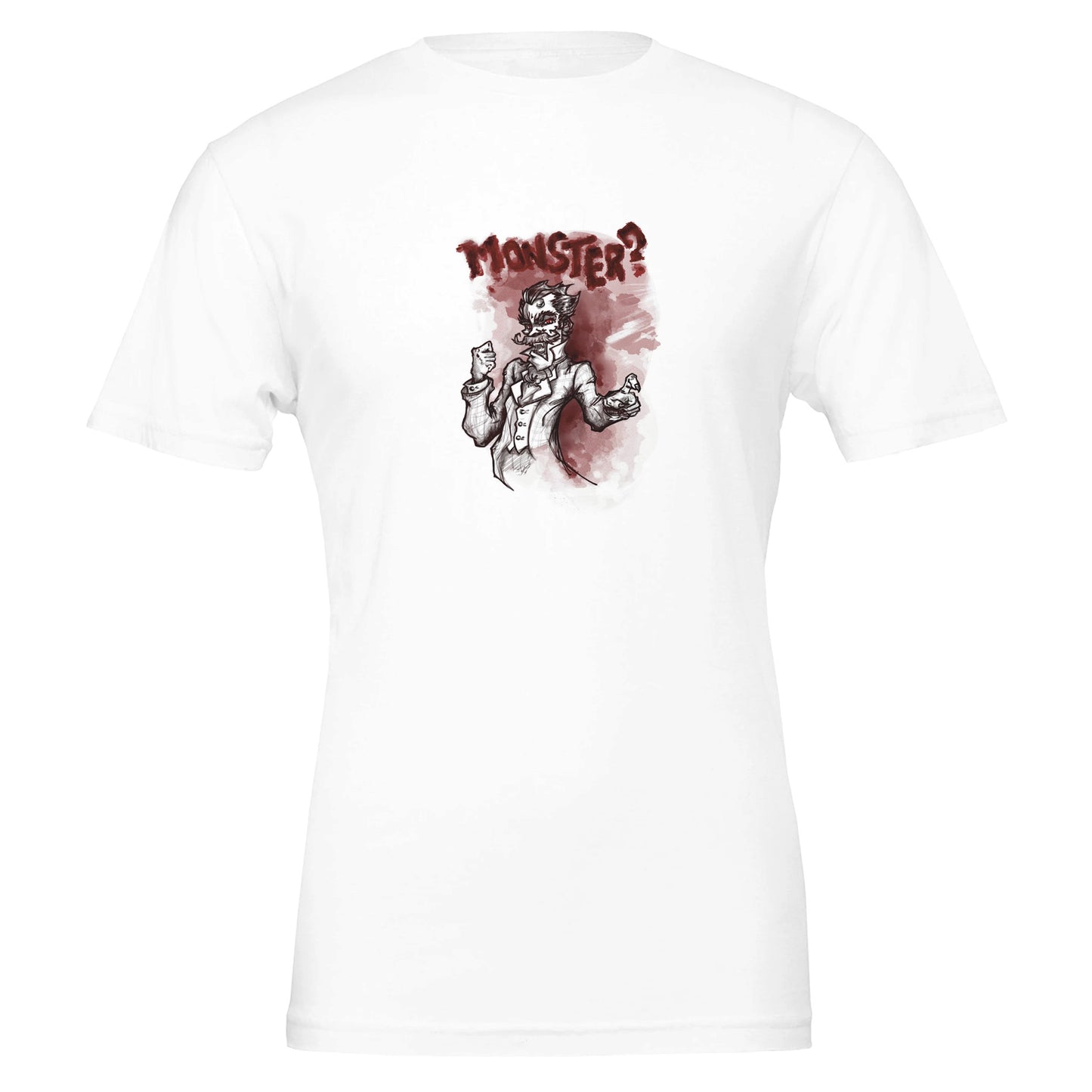 Premium Unisex Crewneck T-shirt | Bella + Canvas 3001 | "Monsters" Series | Vampire! - Matou Canaille