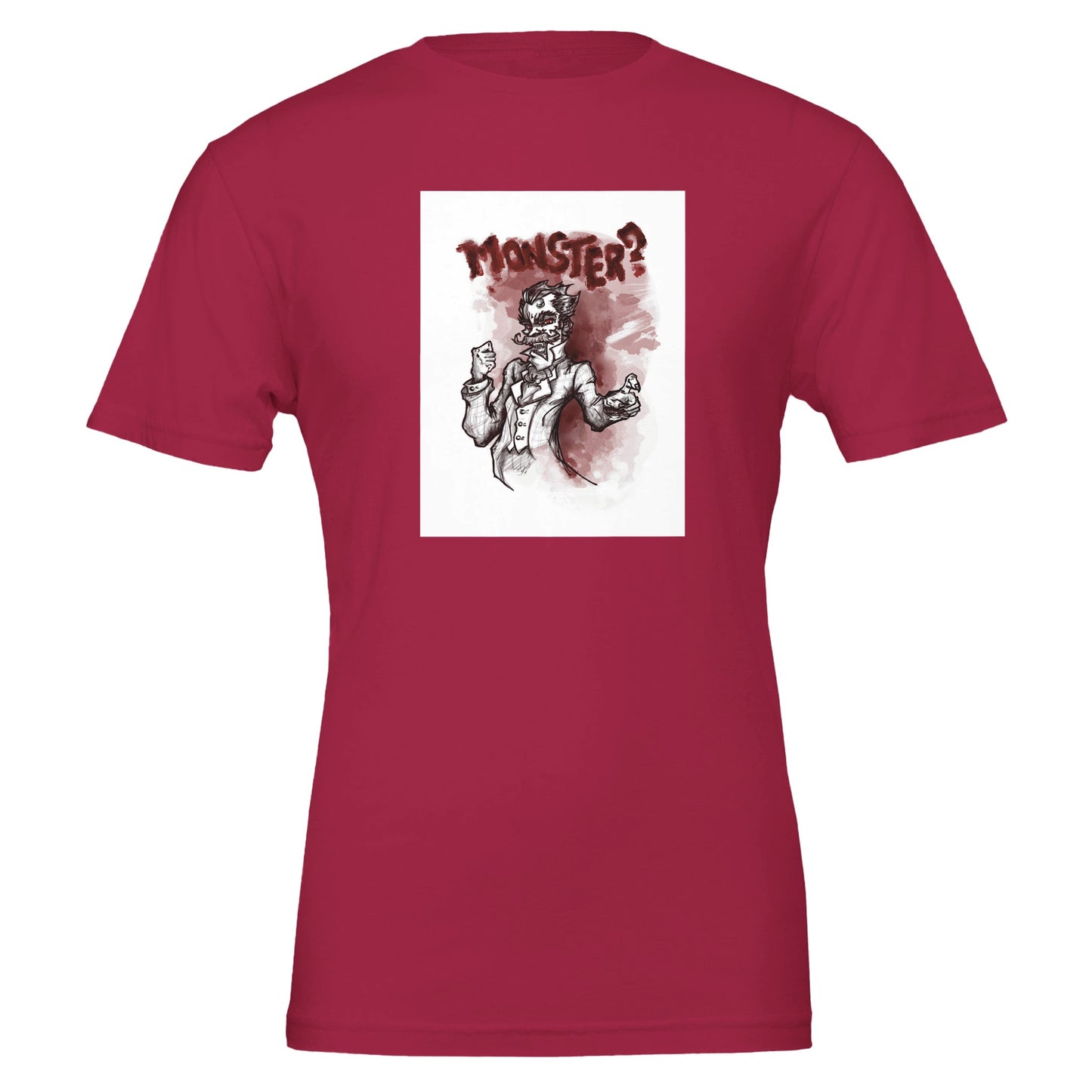 Premium Unisex Crewneck T-shirt | Bella + Canvas 3001 | "Monsters" Series | Vampire! - Matou Canaille